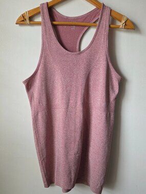 EUC ZYIA ACTIVE PINK HEATHERED RACEBACK TANK TOP SIZE M